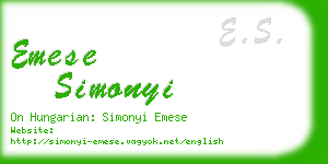 emese simonyi business card